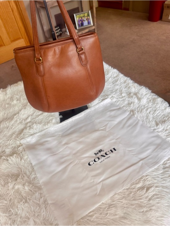 Vintage Coach Leather Tote Bag in Saddle Brown